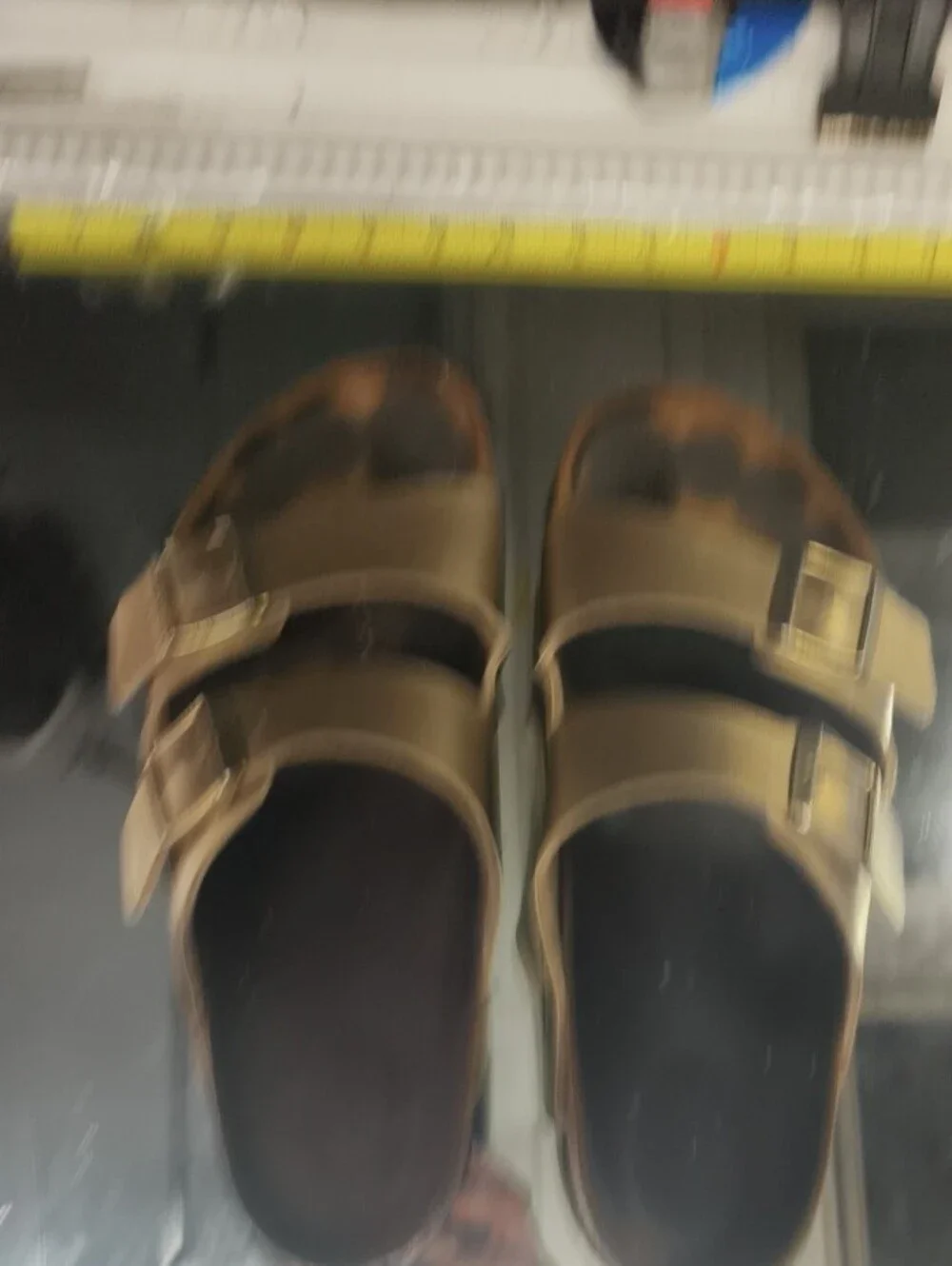 Birkenstock Mens 11 Double-Buckle Sandals in Metallic Gold